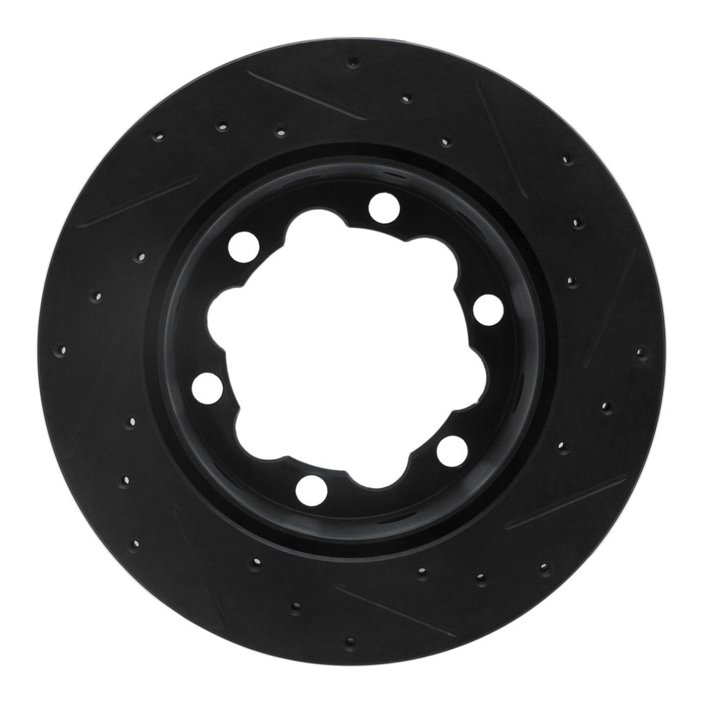 Dynamic Friction 633-40039L - Drilled and Slotted Black Zinc Brake Rotor