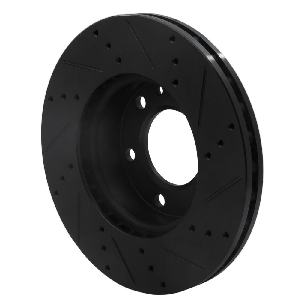 Dynamic Friction 633-40043L - Drilled and Slotted Black Zinc Brake Rotor