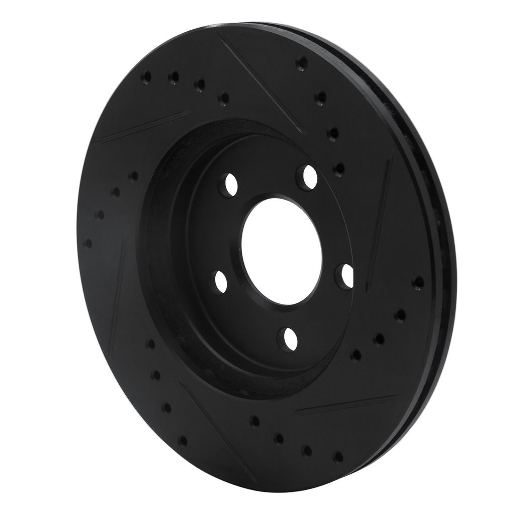 Dynamic Friction 633-40060L - Drilled and Slotted Black Zinc Brake Rotor