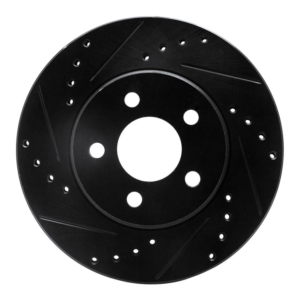 Dynamic Friction 633-40060L - Drilled and Slotted Black Zinc Brake Rotor
