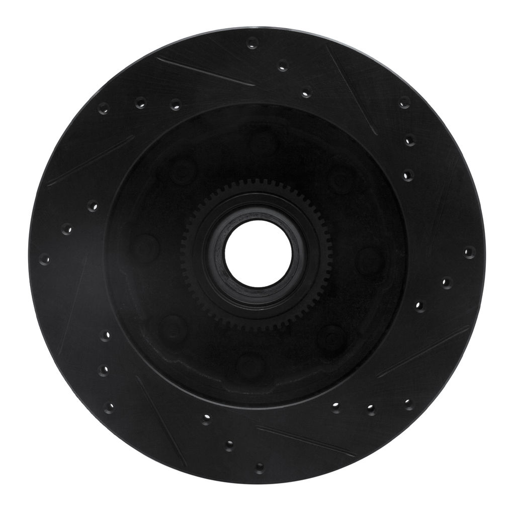 Dynamic Friction 633-40078L - Drilled and Slotted Black Zinc Brake Rotor