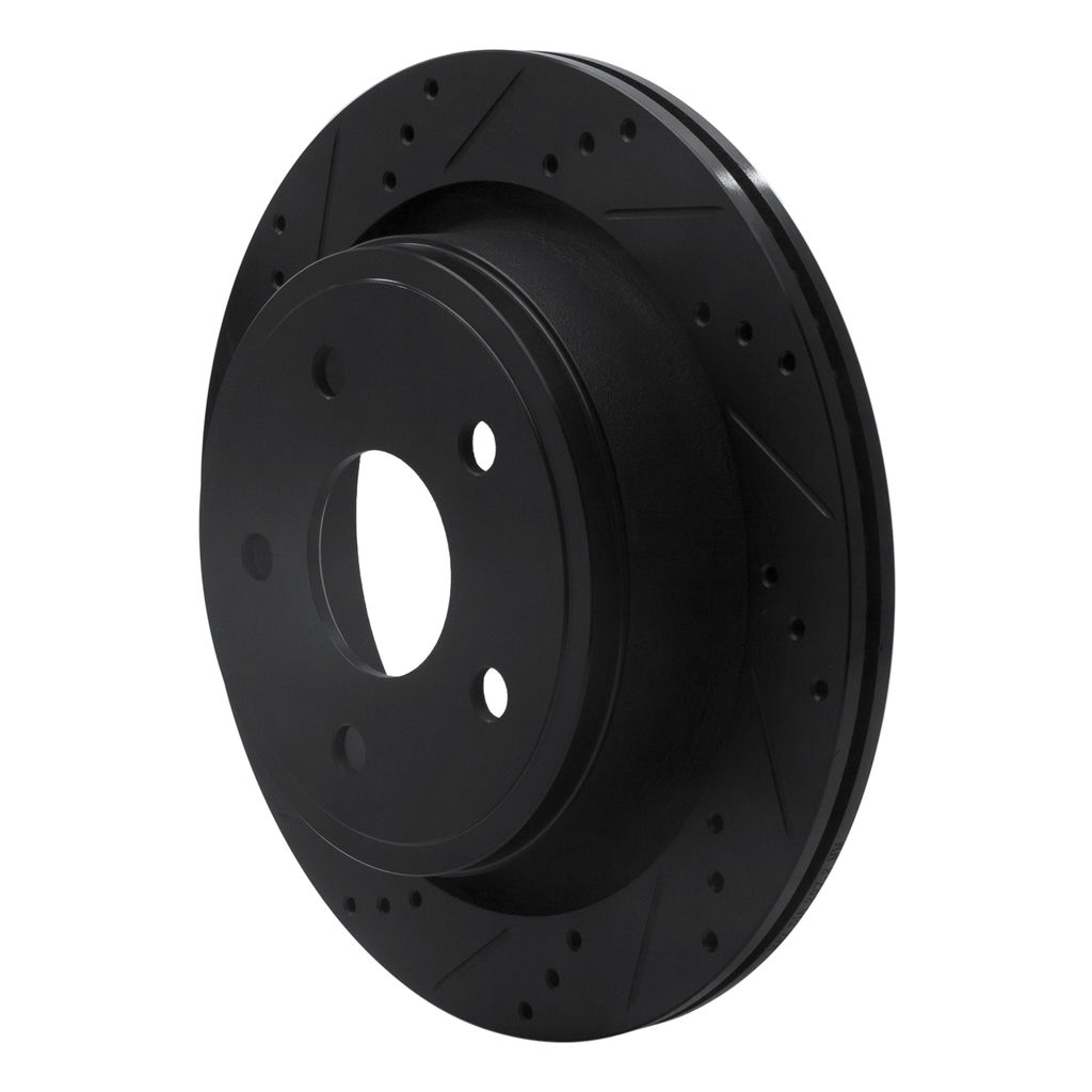 Dynamic Friction 633-40095L - Drilled and Slotted Black Zinc Brake Rotor