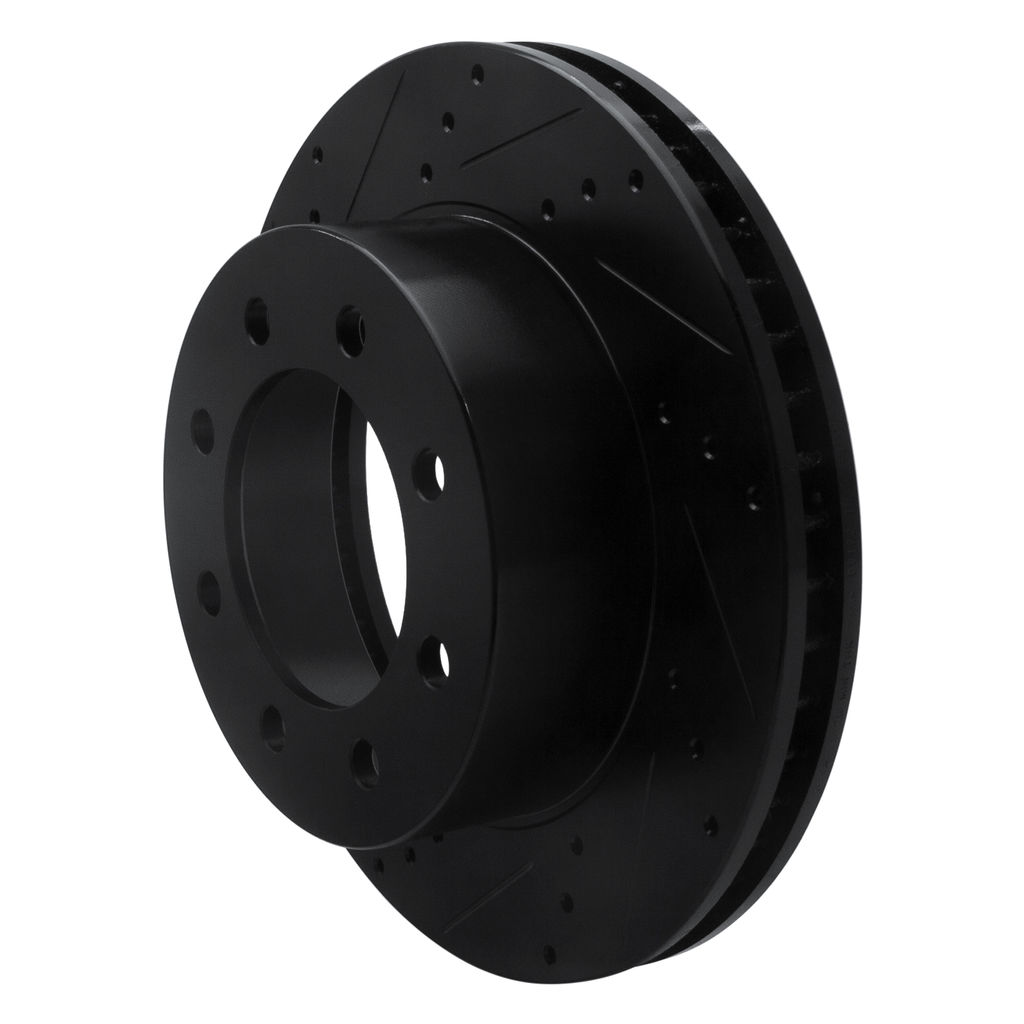 Dynamic Friction 633-40102L - Drilled and Slotted Black Zinc Brake Rotor