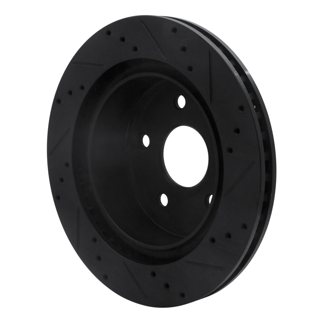 Dynamic Friction 633-40106L - Drilled and Slotted Black Zinc Brake Rotor