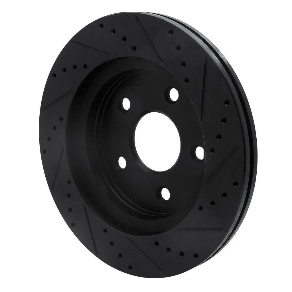 Dynamic Friction 633-42011L - Drilled and Slotted Black Zinc Brake Rotor