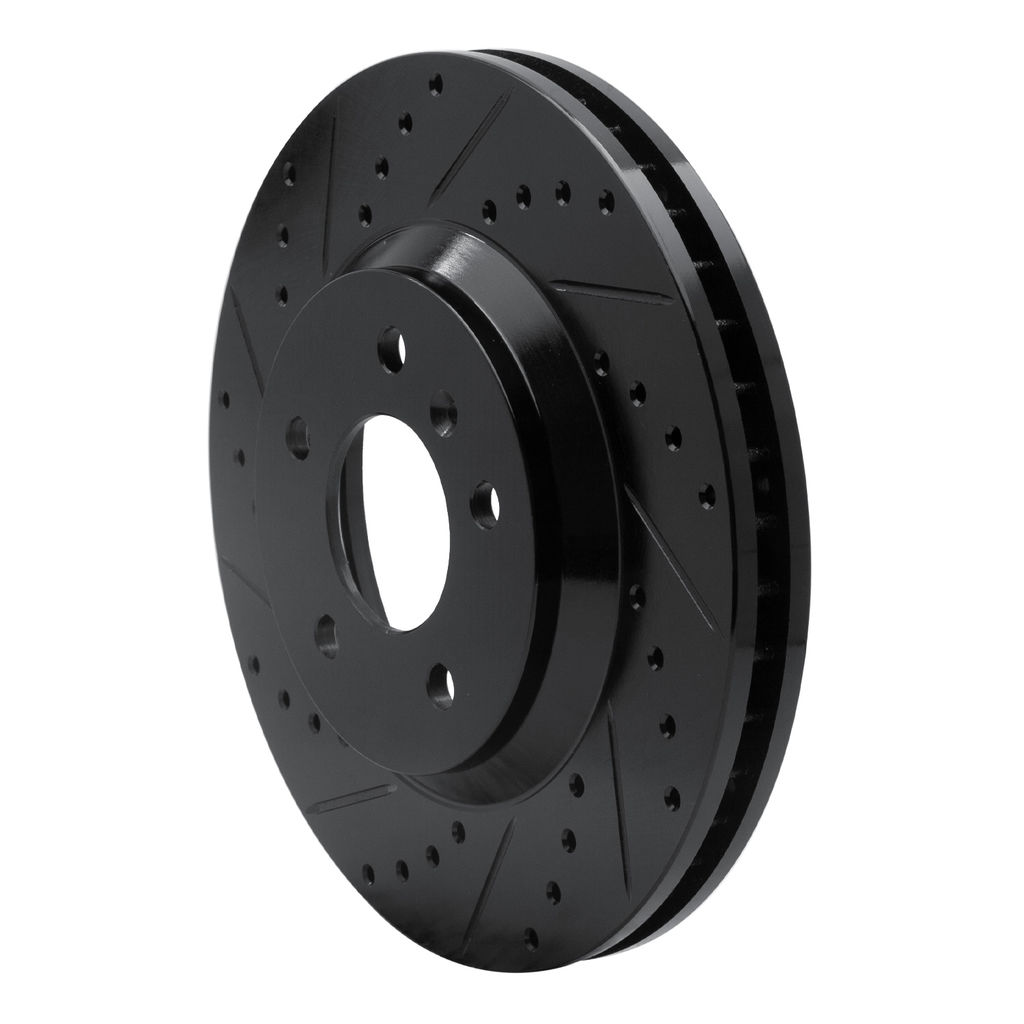 Dynamic Friction 633-45012L - Drilled and Slotted Black Zinc Brake Rotor