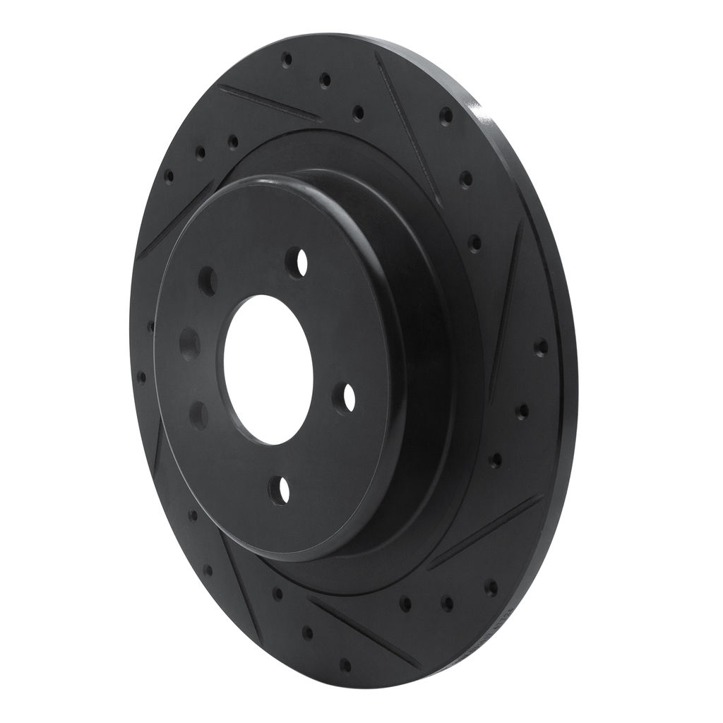 Dynamic Friction 633-45022R - Drilled and Slotted Black Zinc Brake Rotor