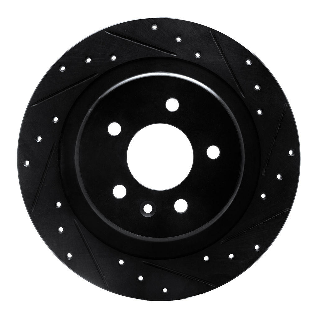 Dynamic Friction 633-45022R - Drilled and Slotted Black Zinc Brake Rotor