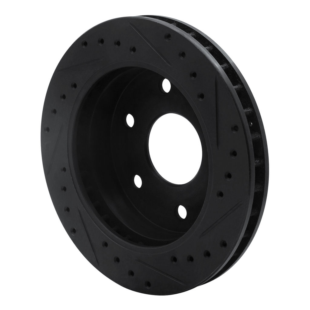 Dynamic Friction 633-48008L - Drilled and Slotted Black Zinc Brake Rotor