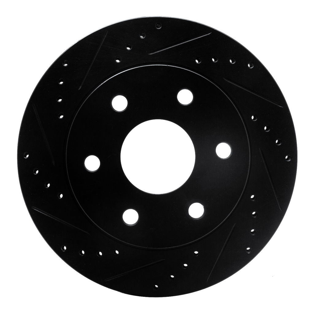 Dynamic Friction 633-48036L - Drilled and Slotted Black Zinc Brake Rotor