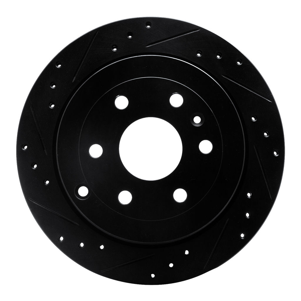 Dynamic Friction 633-48055L - Drilled and Slotted Black Zinc Brake Rotor