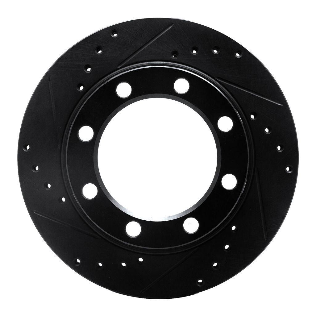 Dynamic Friction 633-48064L - Drilled and Slotted Black Zinc Brake Rotor