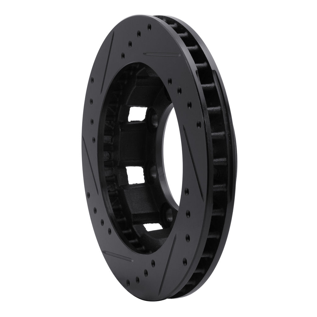 Dynamic Friction 633-48064R - Drilled and Slotted Black Zinc Brake Rotor