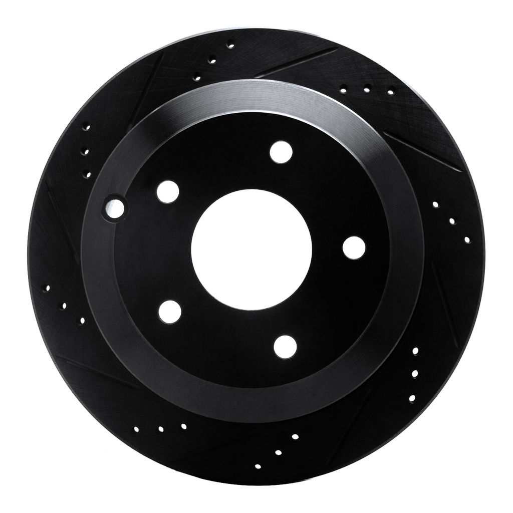 Dynamic Friction 633-52017L - Drilled and Slotted Black Zinc Brake Rotor