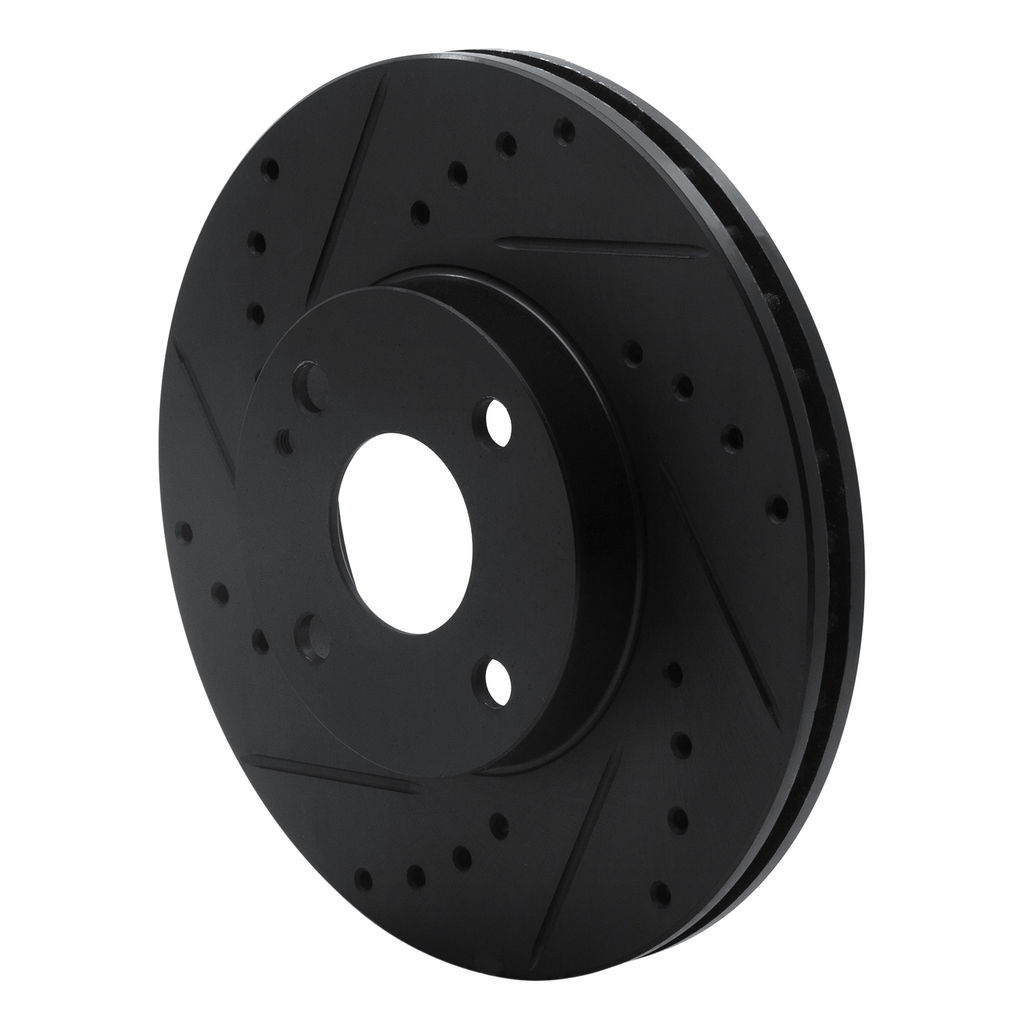 Dynamic Friction 633-54002L - Drilled and Slotted Black Zinc Brake Rotor