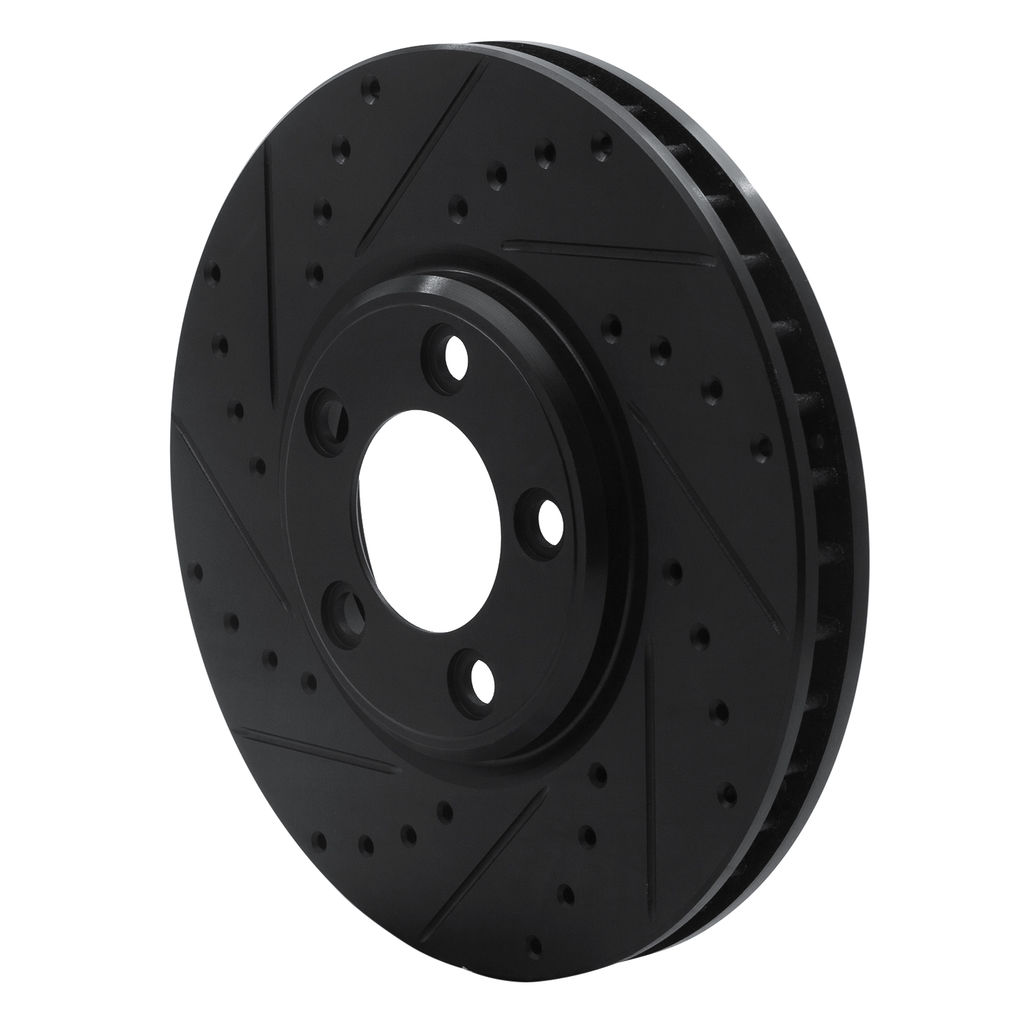 Dynamic Friction 633-54044L - Drilled and Slotted Black Zinc Brake Rotor