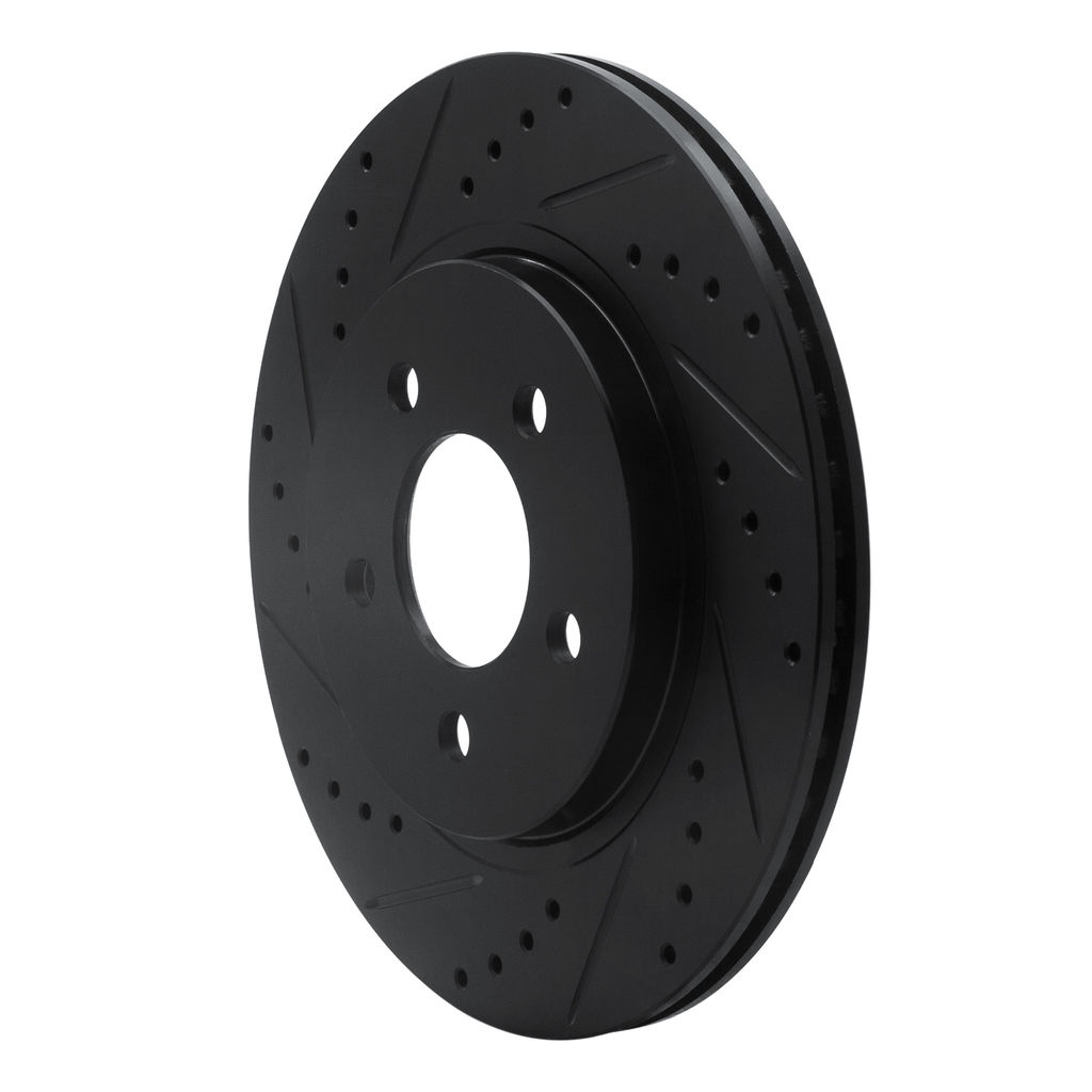 Dynamic Friction 633-54058L - Drilled and Slotted Black Zinc Brake Rotor