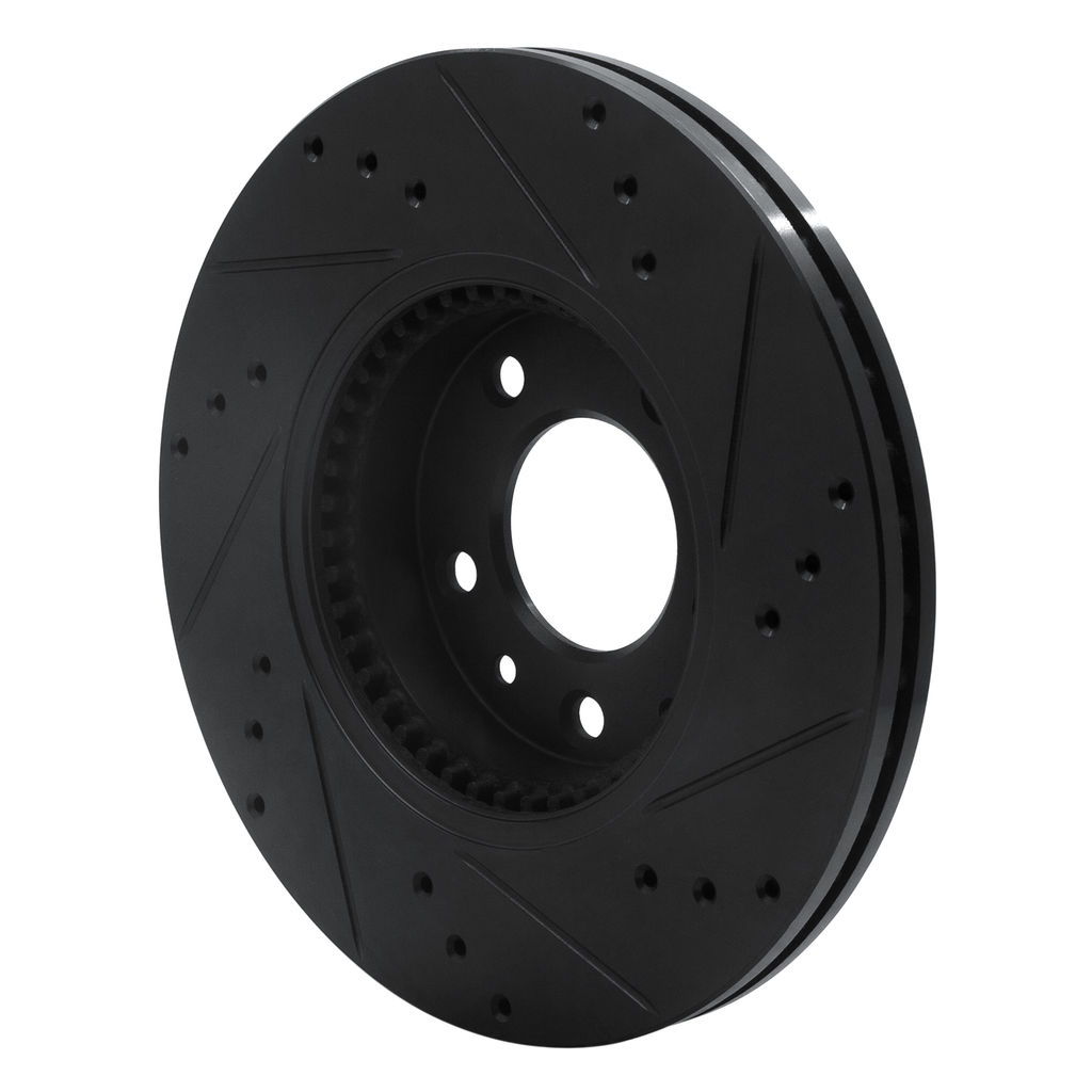 Dynamic Friction 633-54059L - Drilled and Slotted Black Zinc Brake Rotor