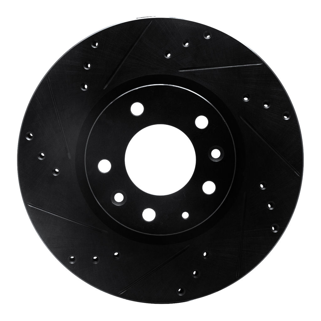 Dynamic Friction 633-54059L - Drilled and Slotted Black Zinc Brake Rotor