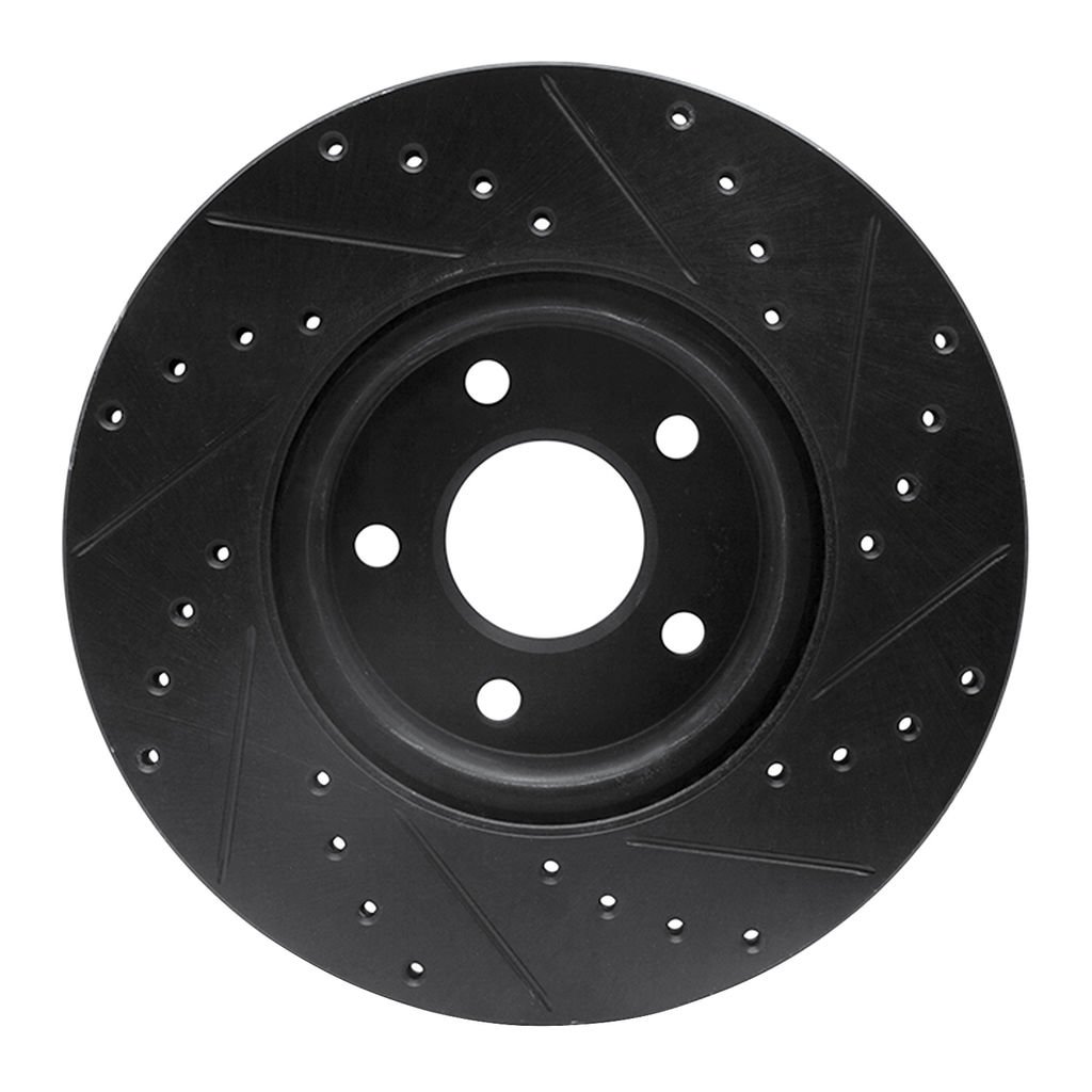Dynamic Friction 633-54069L - Drilled and Slotted Black Zinc Brake Rotor