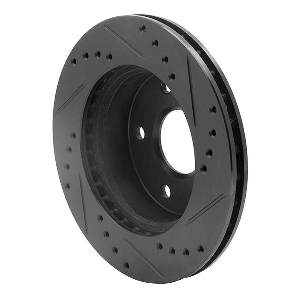 Dynamic Friction 633-54121D - Drilled and Slotted Black Zinc Brake Rotor
