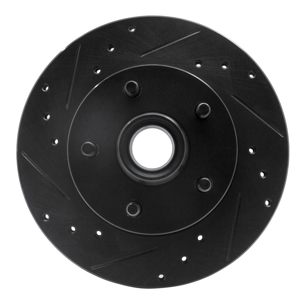Dynamic Friction 633-54138L - Drilled and Slotted Black Zinc Brake Rotor
