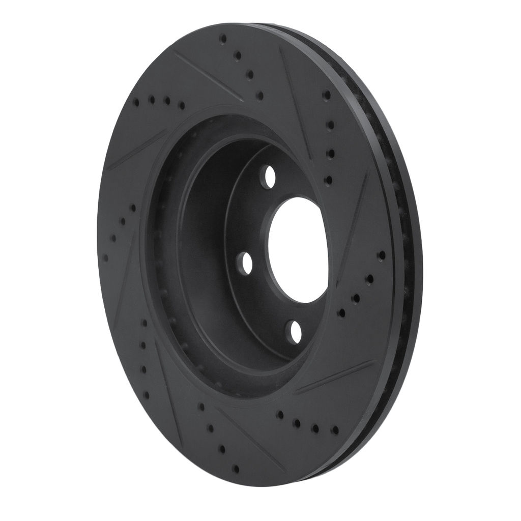 Dynamic Friction 633-54171L - Drilled and Slotted Black Zinc Brake Rotor