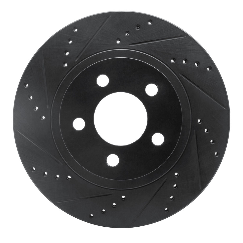 Dynamic Friction 633-54171L - Drilled and Slotted Black Zinc Brake Rotor