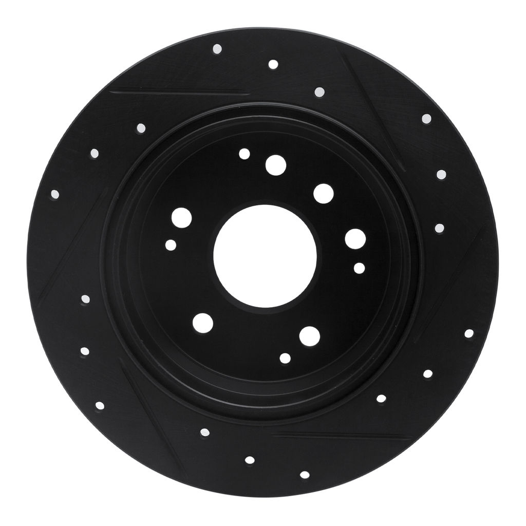 Dynamic Friction 633-58019L - Drilled and Slotted Black Zinc Brake Rotor