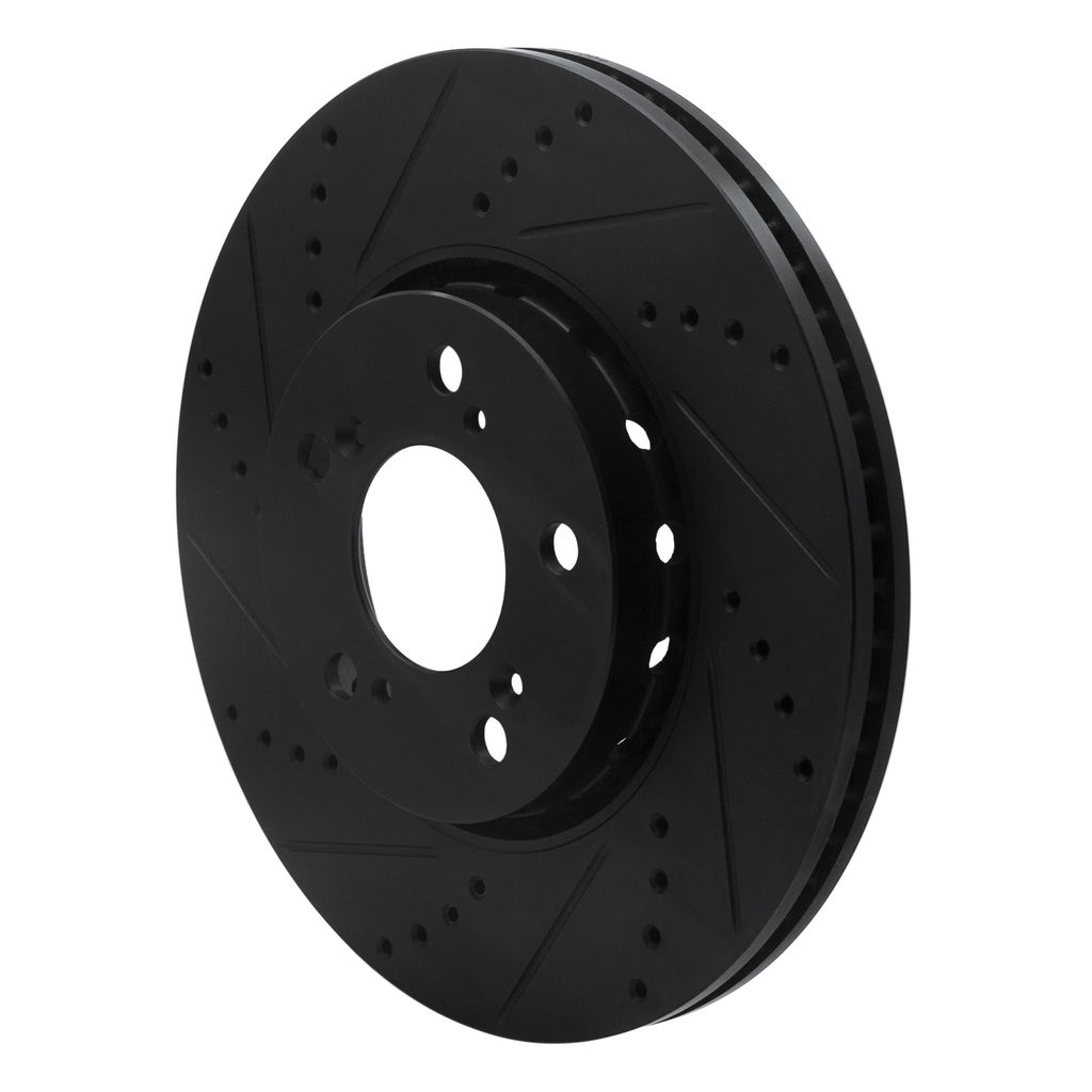 Dynamic Friction 633-58025L - Drilled and Slotted Black Zinc Brake Rotor