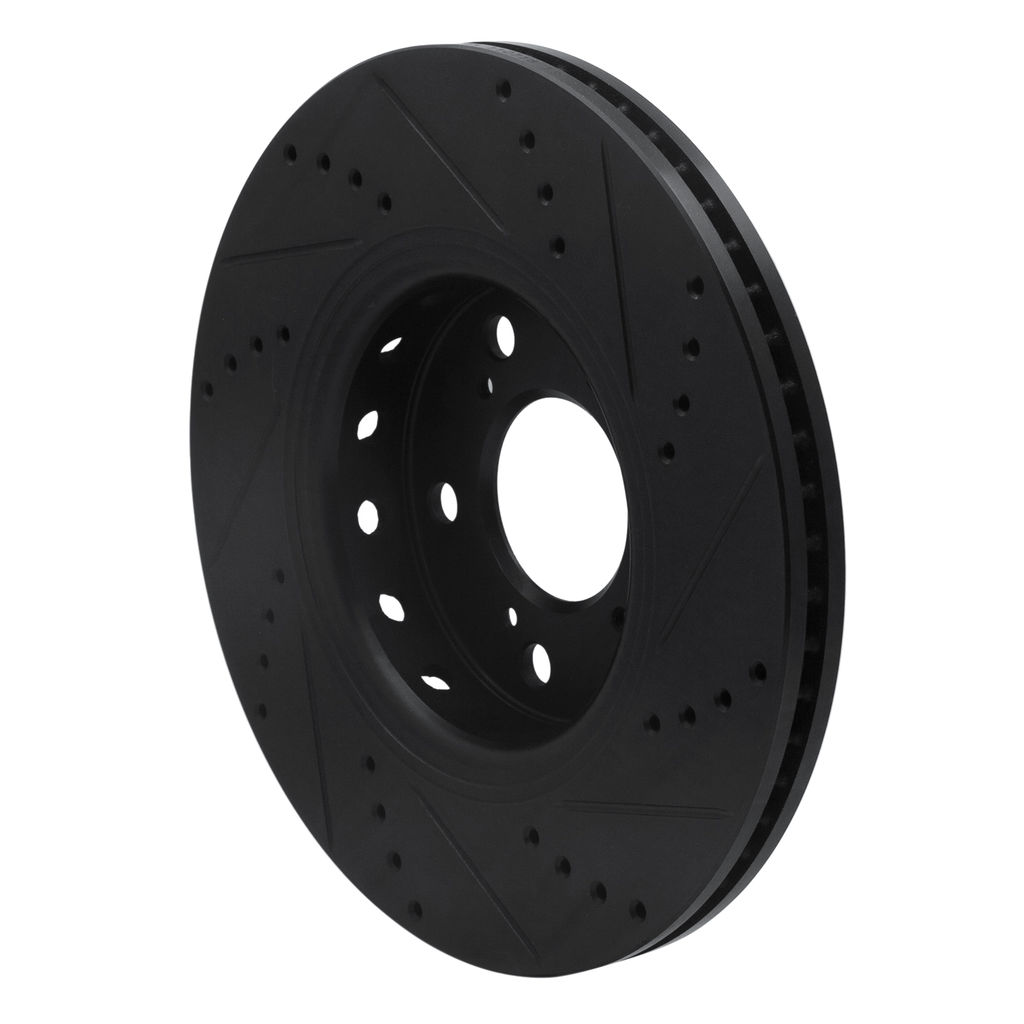 Dynamic Friction 633-58025L - Drilled and Slotted Black Zinc Brake Rotor