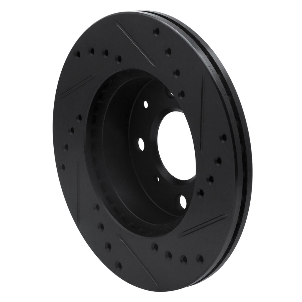 Dynamic Friction 633-59011L - Drilled and Slotted Black Zinc Brake Rotor
