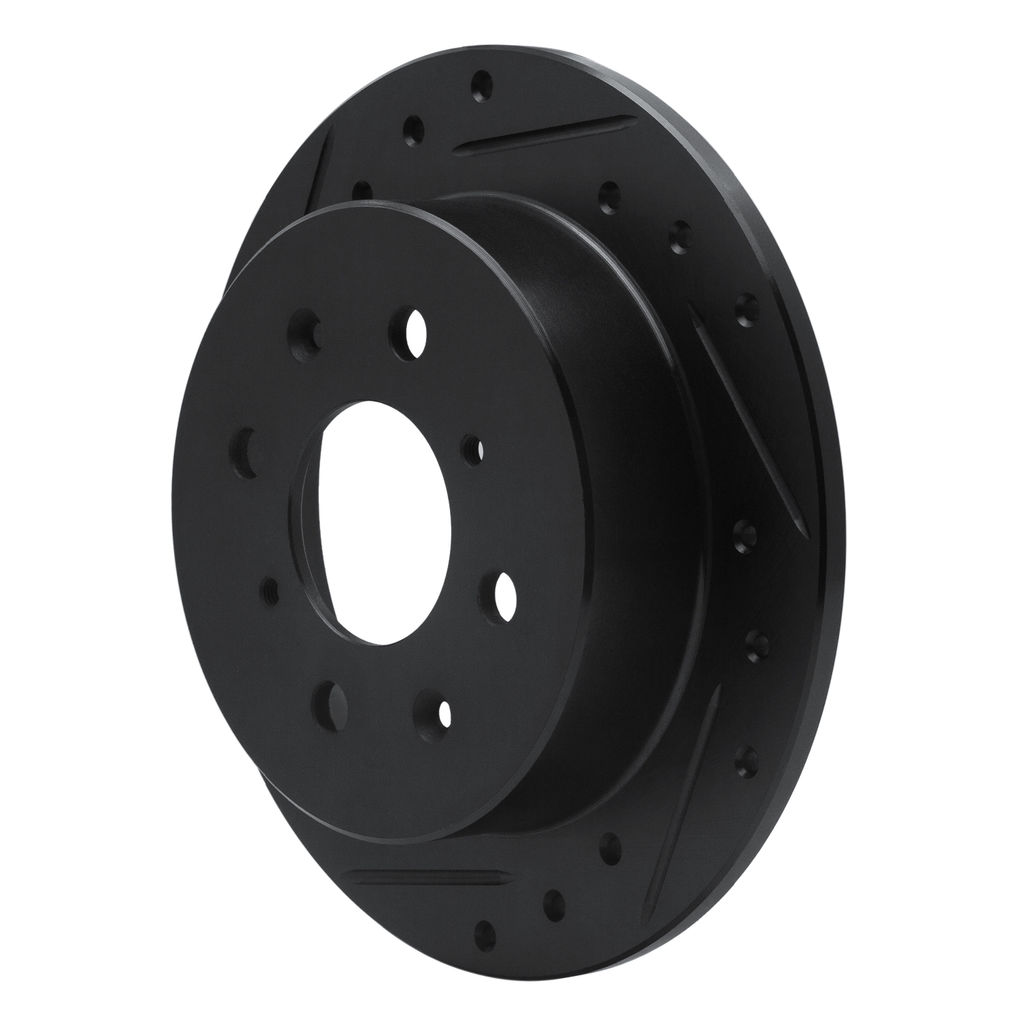 Dynamic Friction 633-59014L - Drilled and Slotted Black Zinc Brake Rotor