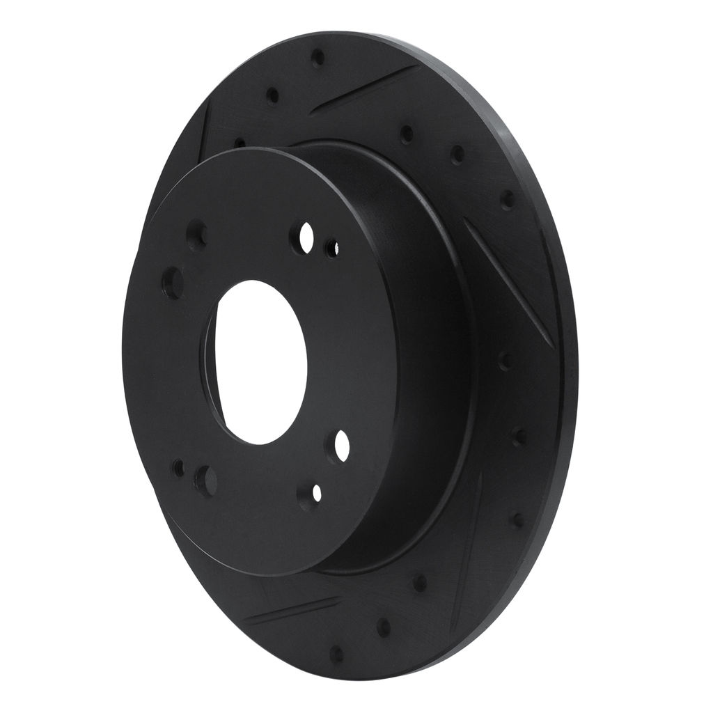 Dynamic Friction 633-59019L - Drilled and Slotted Black Zinc Brake Rotor
