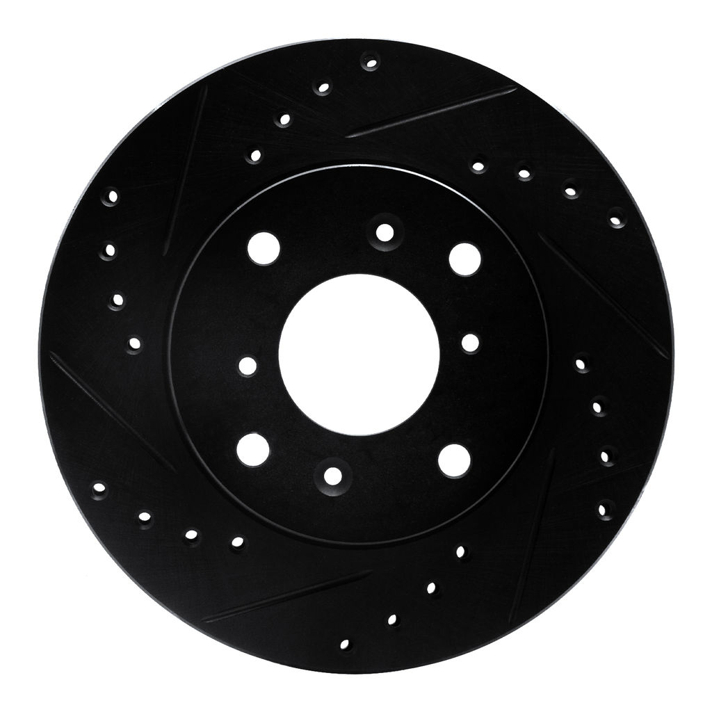Dynamic Friction 633-59023L - Drilled and Slotted Black Zinc Brake Rotor