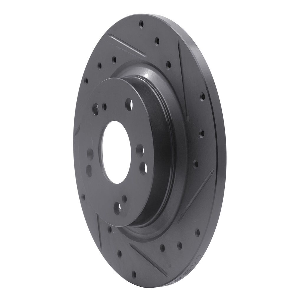 Dynamic Friction 633-59028R - Drilled and Slotted Black Zinc Brake Rotor