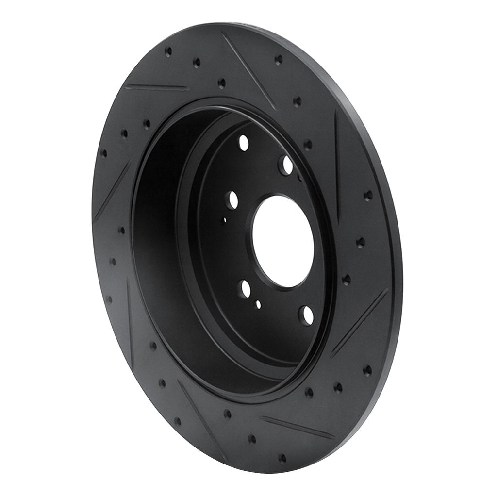 Dynamic Friction 633-59054L - Drilled and Slotted Black Zinc Brake Rotor