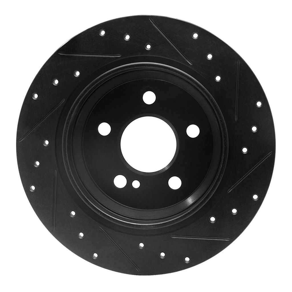 Dynamic Friction 633-63078L - Drilled and Slotted Black Zinc Brake Rotor