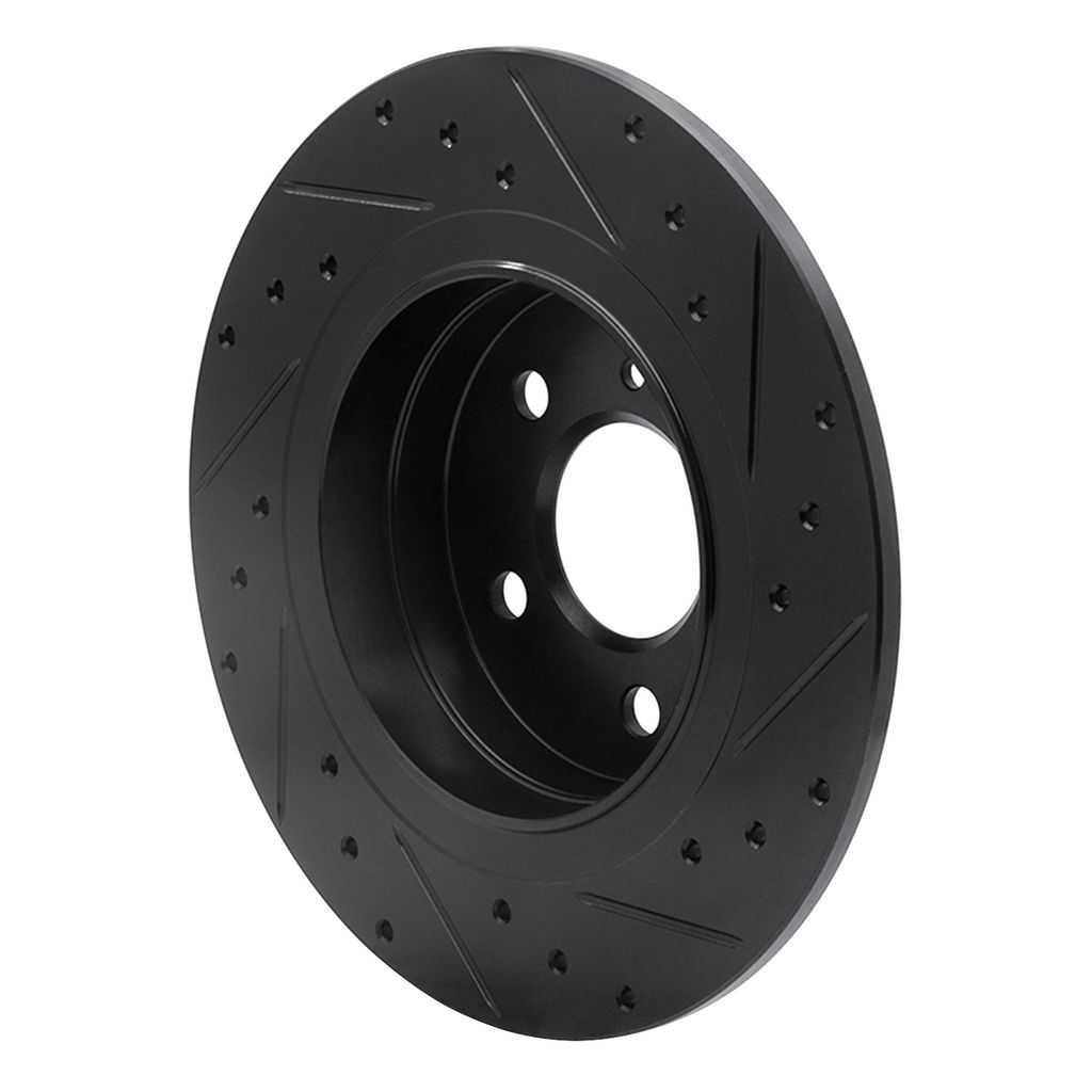 Dynamic Friction 633-63086L - Drilled and Slotted Black Zinc Brake Rotor