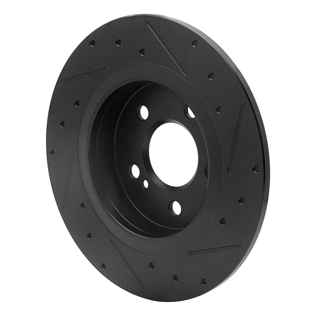 Dynamic Friction 633-63107L - Drilled and Slotted Black Zinc Brake Rotor