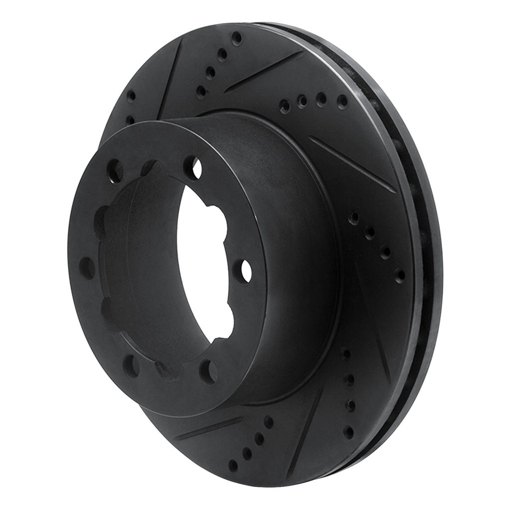 Dynamic Friction 633-63134L - Drilled and Slotted Black Zinc Brake Rotor