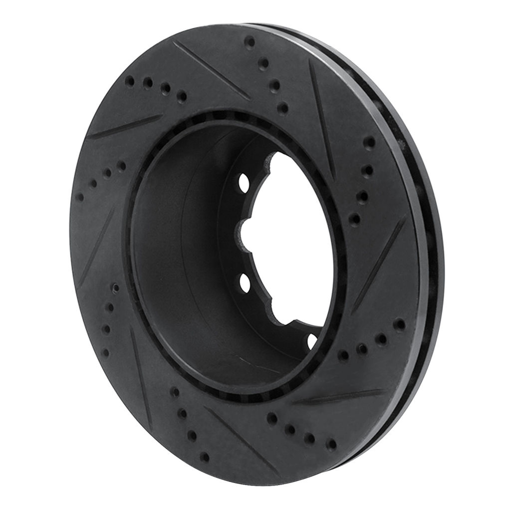 Dynamic Friction 633-63134L - Drilled and Slotted Black Zinc Brake Rotor