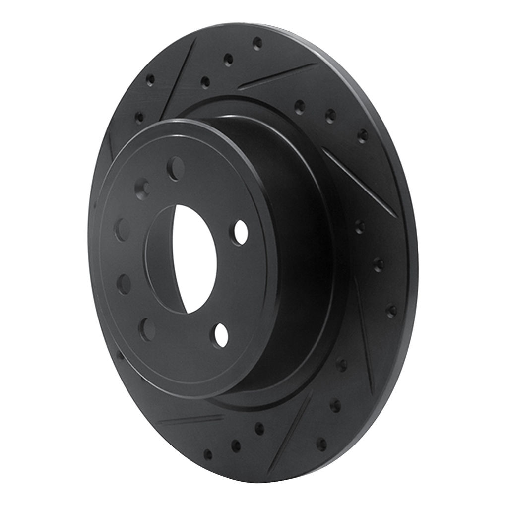 Dynamic Friction 633-65012L - Drilled and Slotted Black Zinc Brake Rotor
