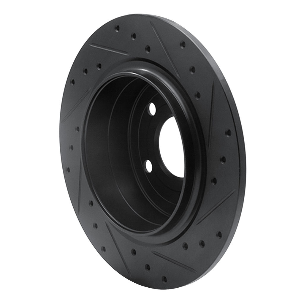 Dynamic Friction 633-65012L - Drilled and Slotted Black Zinc Brake Rotor
