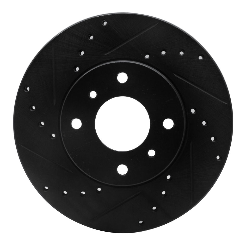 Dynamic Friction 633-67040L - Drilled and Slotted Black Zinc Brake Rotor