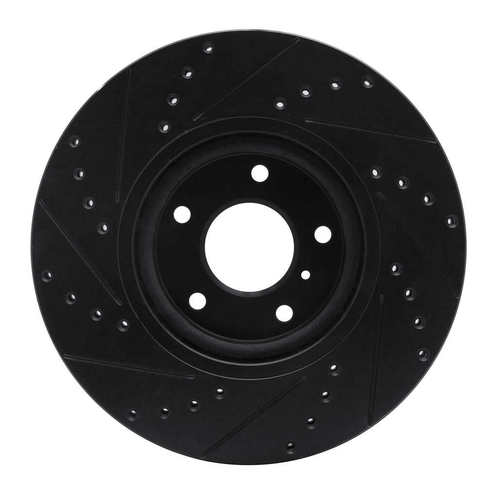 Dynamic Friction 633-67052R - Drilled and Slotted Black Zinc Brake Rotor