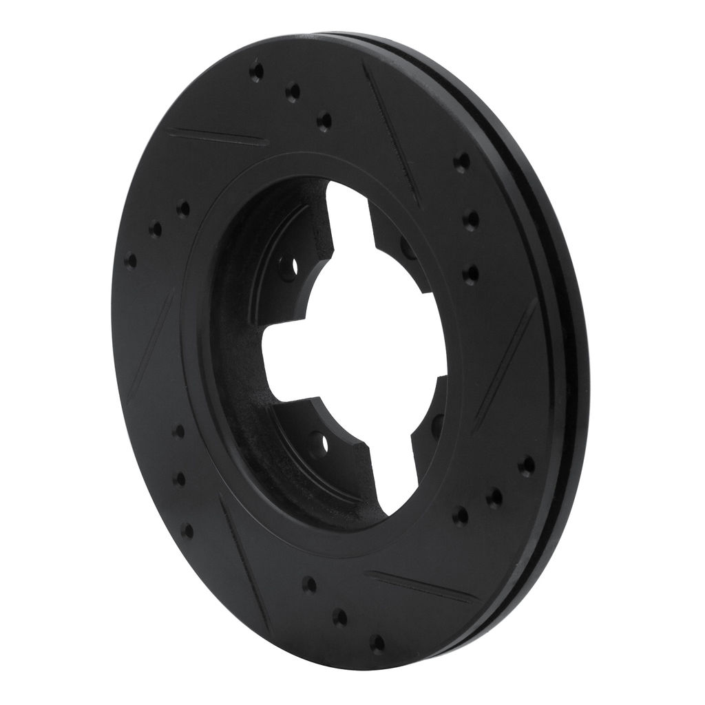 Dynamic Friction 633-67074L - Drilled and Slotted Black Zinc Brake Rotor