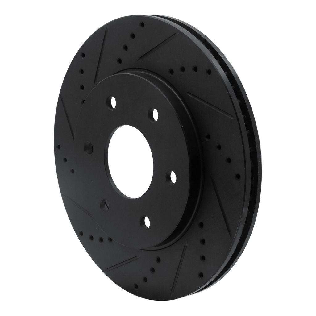 Dynamic Friction 633-67091L - Drilled and Slotted Black Zinc Brake Rotor