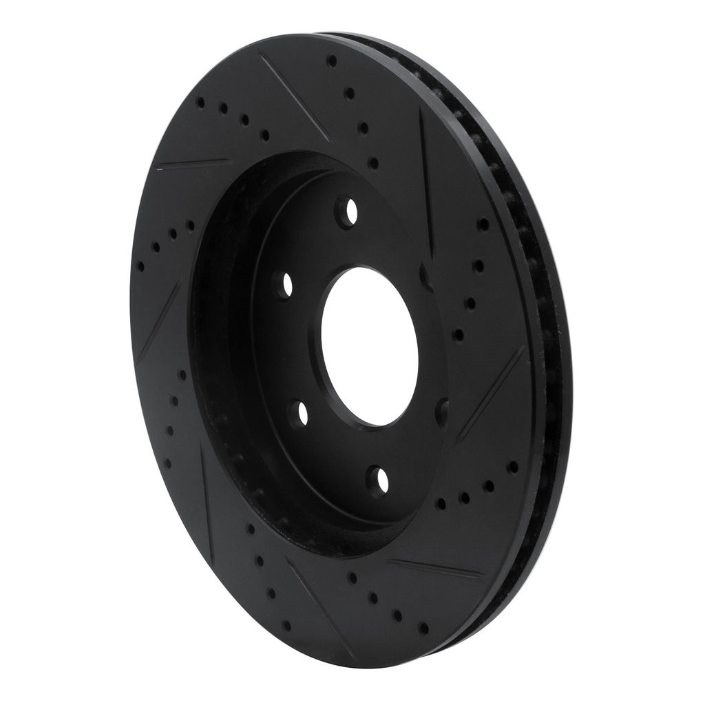 Dynamic Friction 633-67091L - Drilled and Slotted Black Zinc Brake Rotor