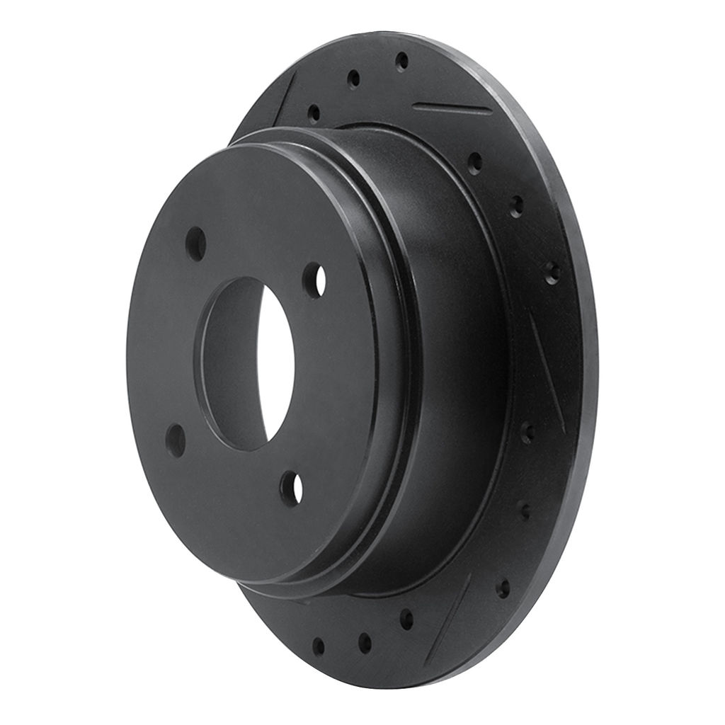 Dynamic Friction 633-68001L - Drilled and Slotted Black Zinc Brake Rotor